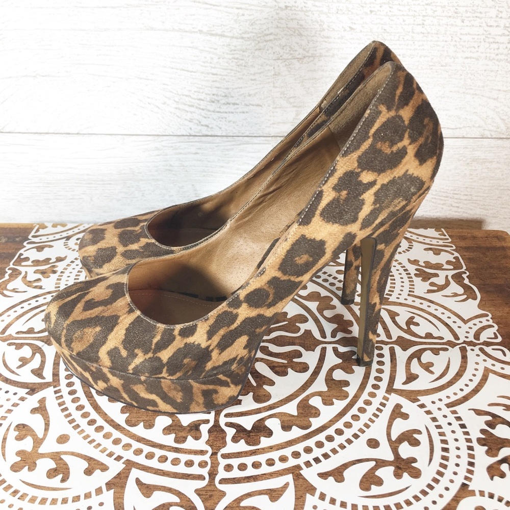 Leopard Print Platform High Heels - Women